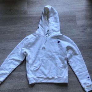 White Reverse Weave Champion Hoodie
